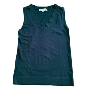 Women's LOFT Black V-Neck Sleeveless Sweater Small S